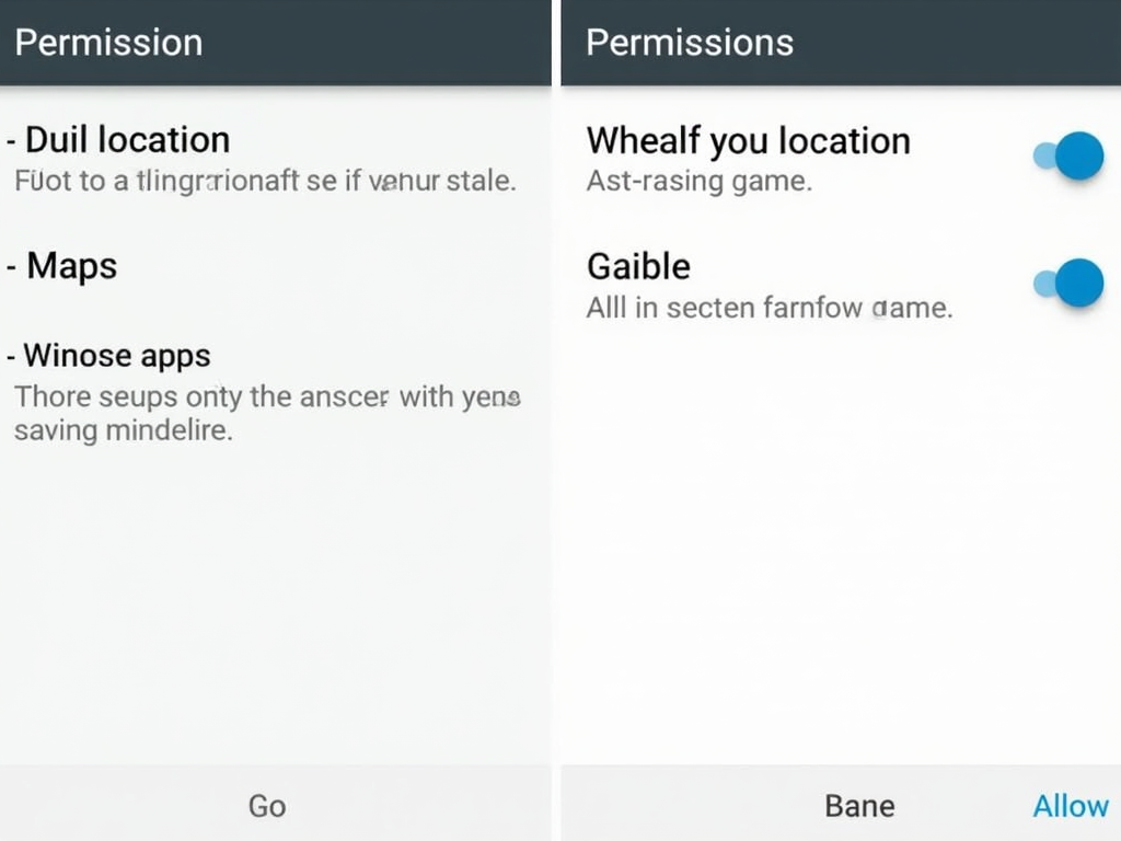 Android Permission manager displaying Location access