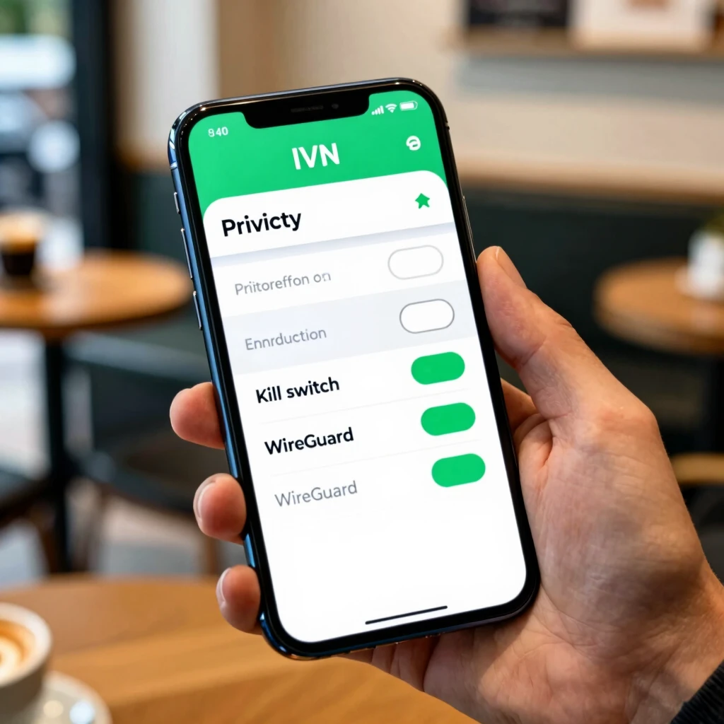 Android smartphone screen configuring IVPN app settings for enhanced privacy
