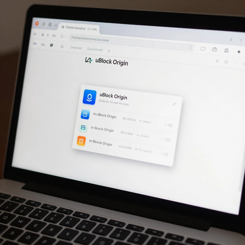 Browser with ad blocker extension installed and active