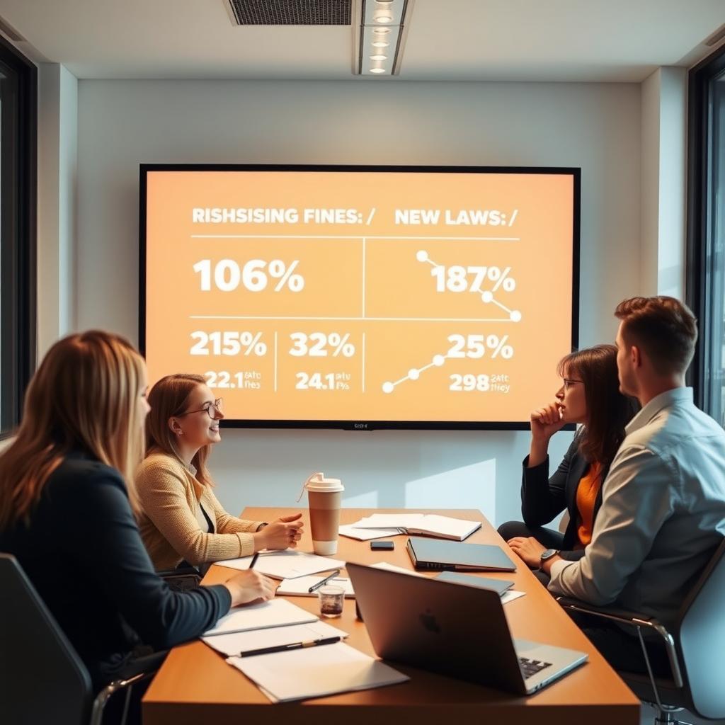 Business meeting on data privacy trends.