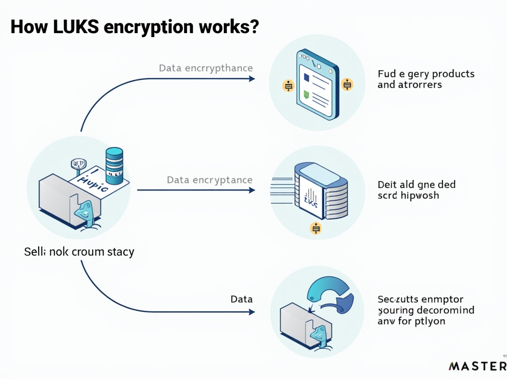 Infographic of LUKS encryption process
