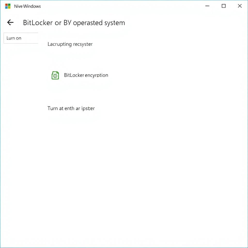 BitLocker settings in Windows interface, allowing users to set up full disk encryption.