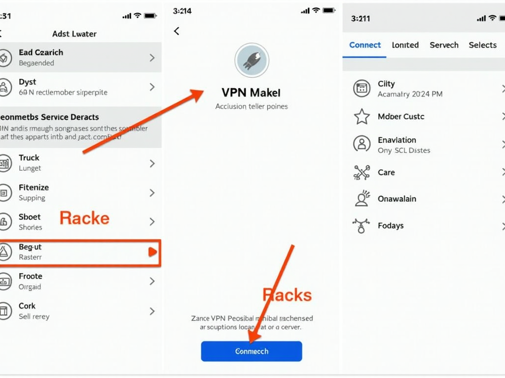 Screenshot of a VPN app showing how to connect to a server.