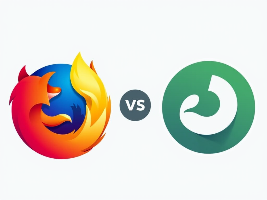 Logos of Firefox Focus and DuckDuckGo, illustrating the browser comparison.