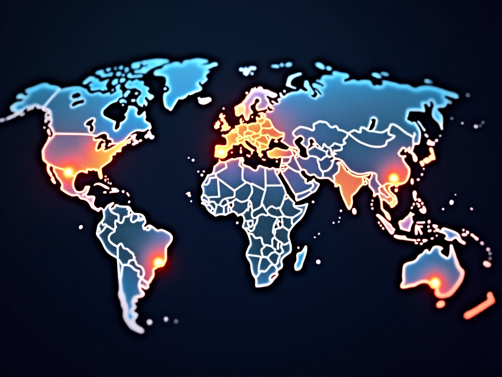 A map of VPN server locations worldwide