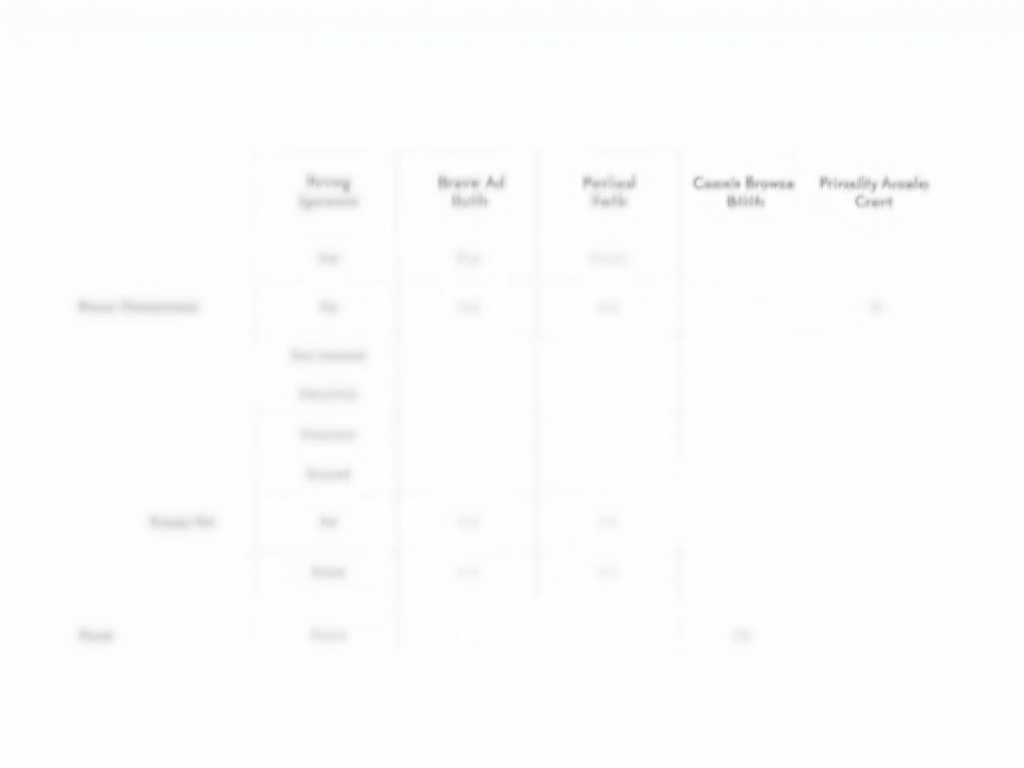 Comparison table of privacy-focused browsers