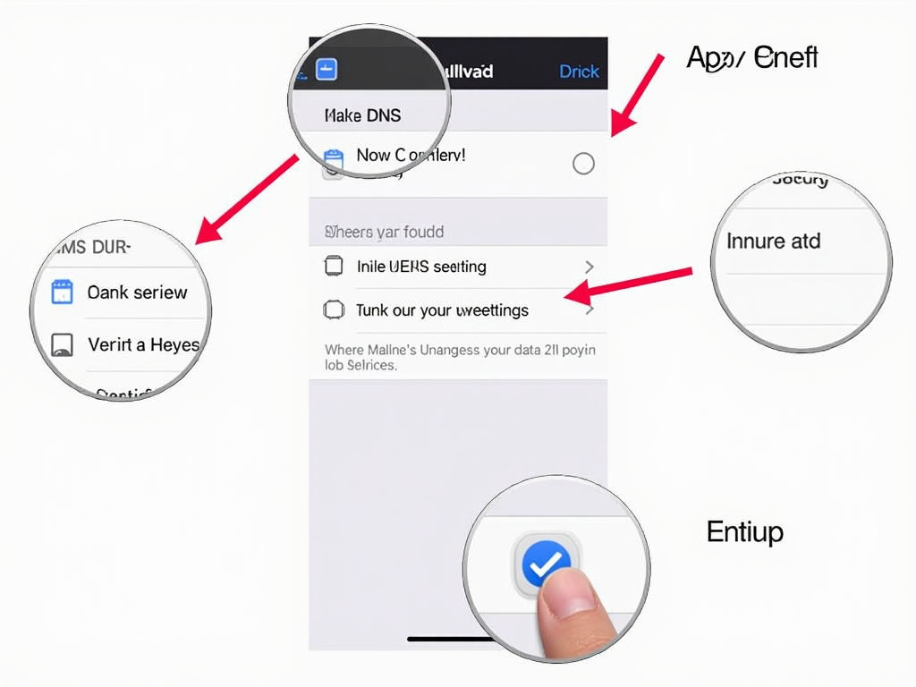 Phone screen enabling DNS over VPN in Mullvad app