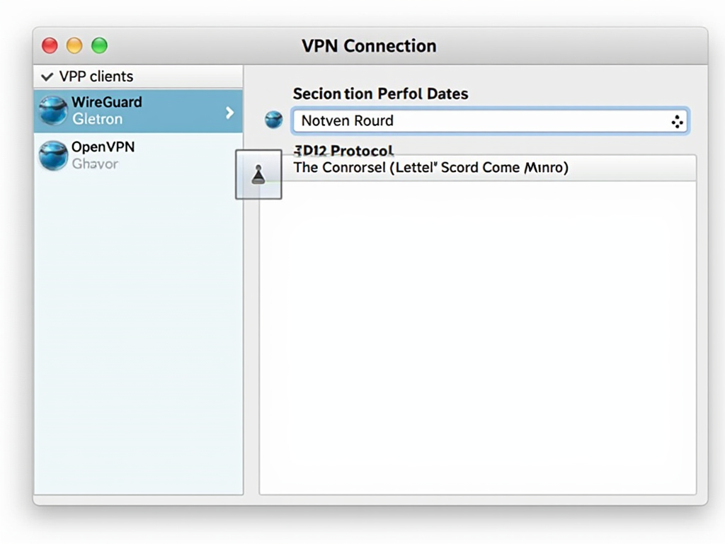 VPN client interface with protocol selection