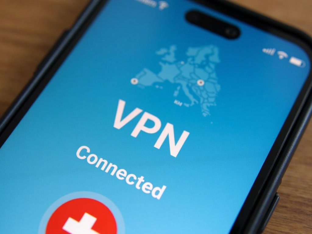 VPN app connected to a server in Switzerland