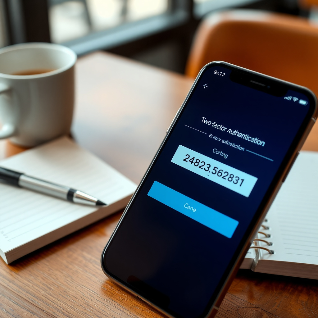 Smartphone showing a 2FA verification code, highlighting secure login practices