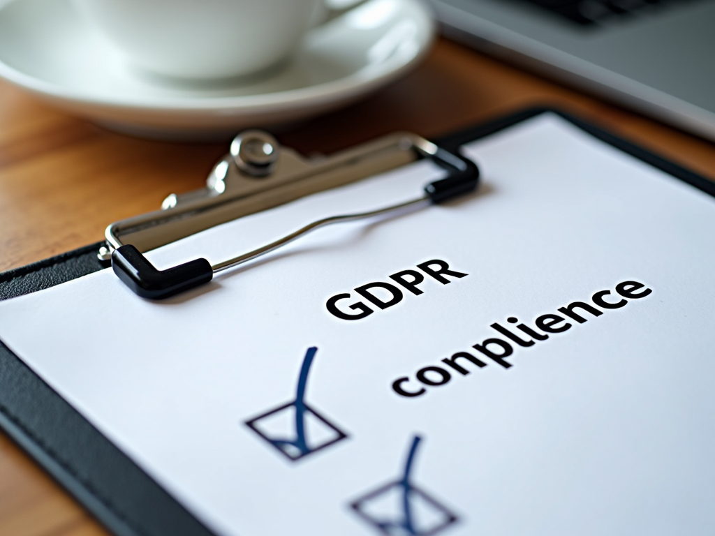 A GDPR compliance checklist on a clipboard