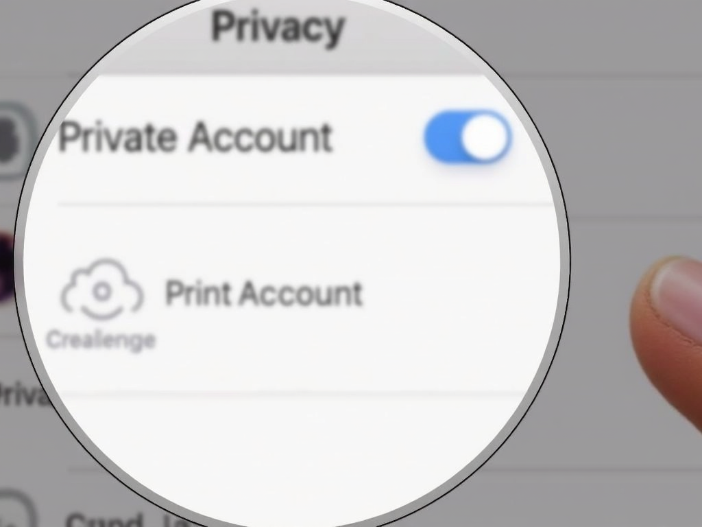 Instagram private account setting
