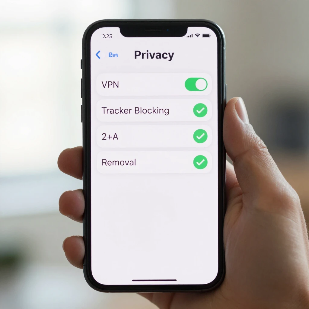 Smartphone displaying simple privacy protection steps being activated