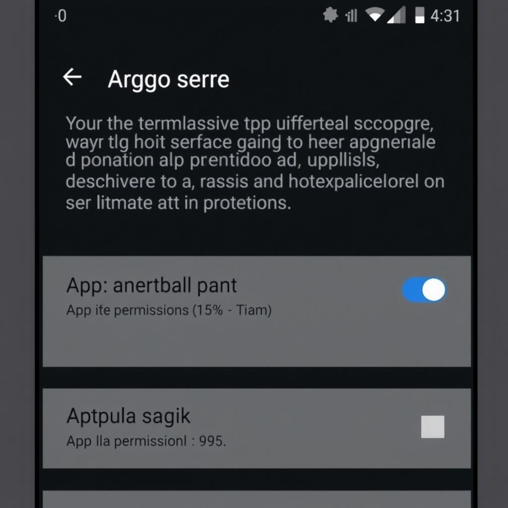 Android app permission settings for privacy control.