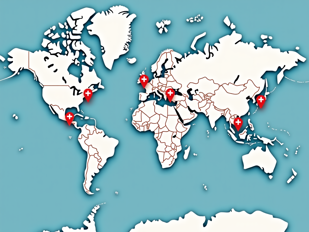 Map showing Switzerland and BVI as VPN bases