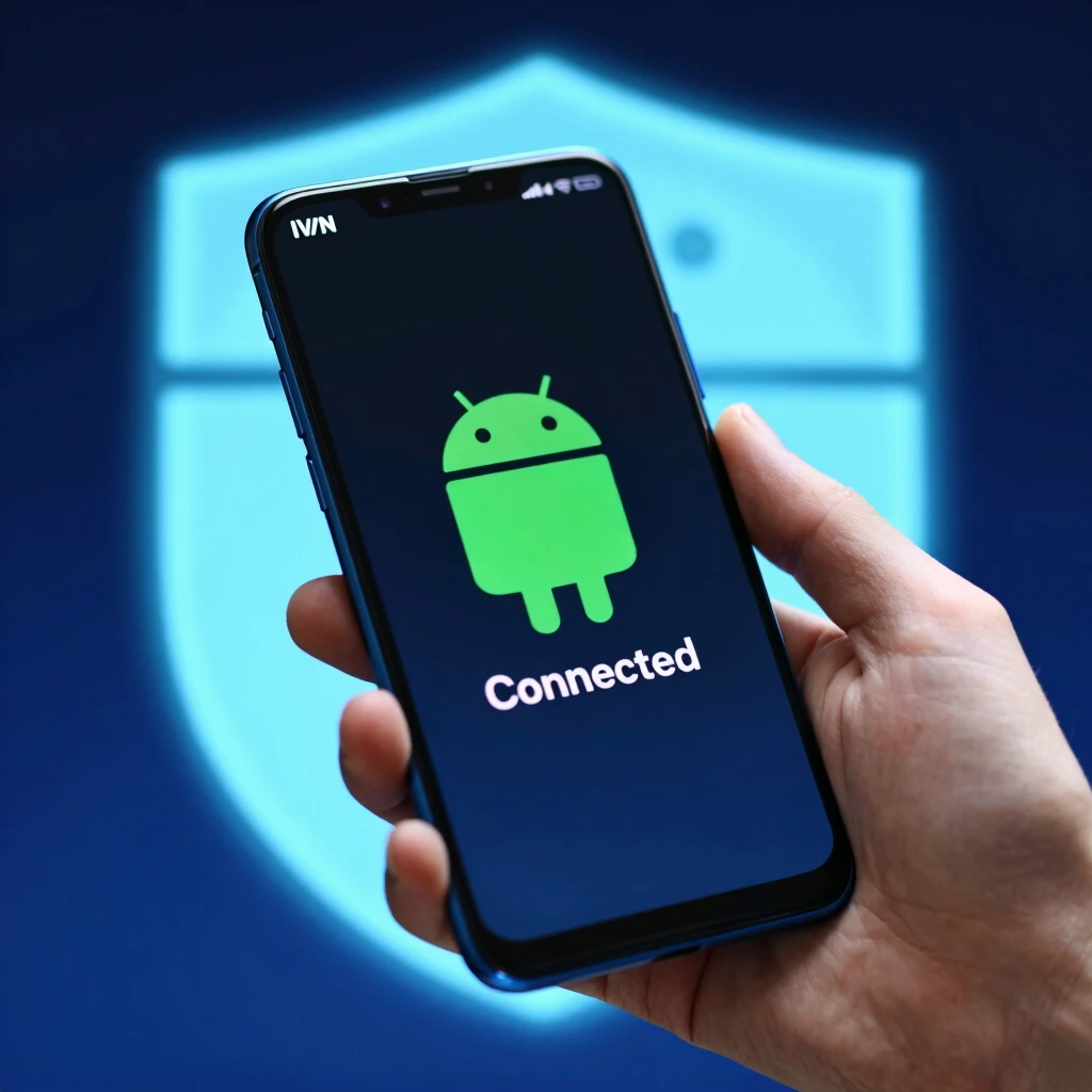 Android phone showing IVPN connected for privacy