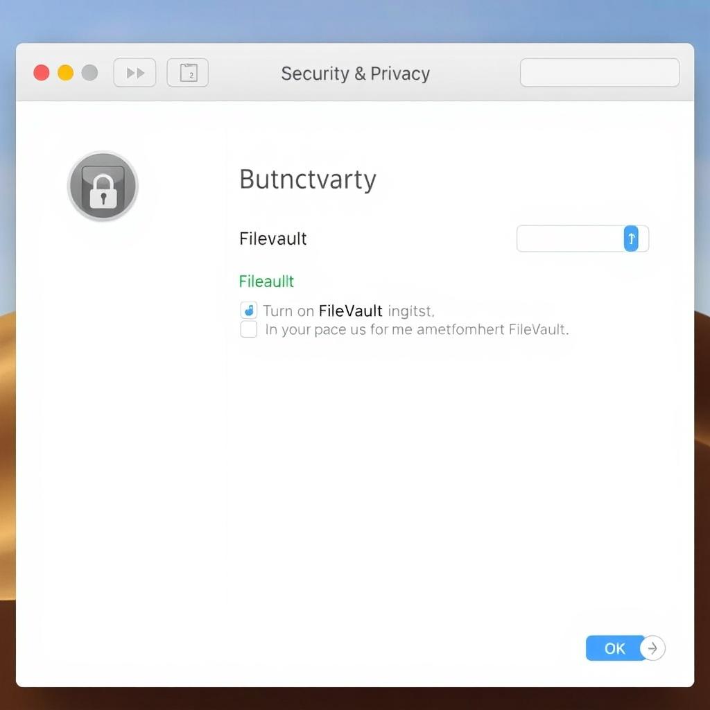 FileVault setup interface on macOS, demonstrating the easy process for users to enable encryption.
