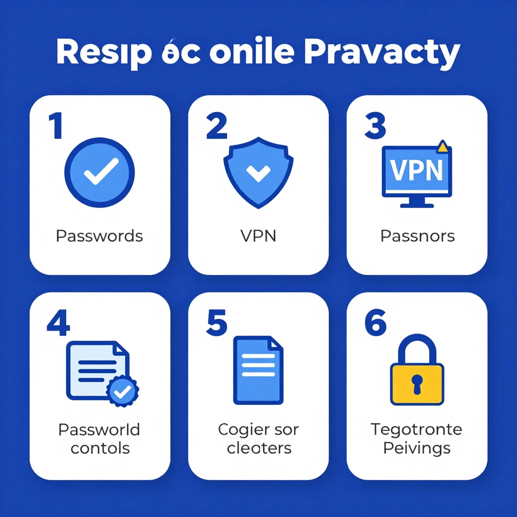 Infographic showing steps to improve online privacy