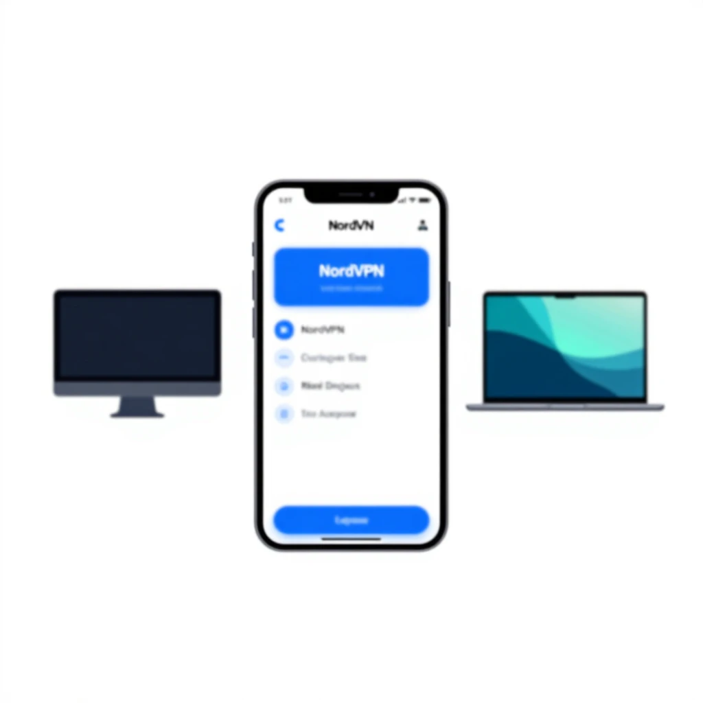 NordVPN app shown on multiple devices with highlighted security features