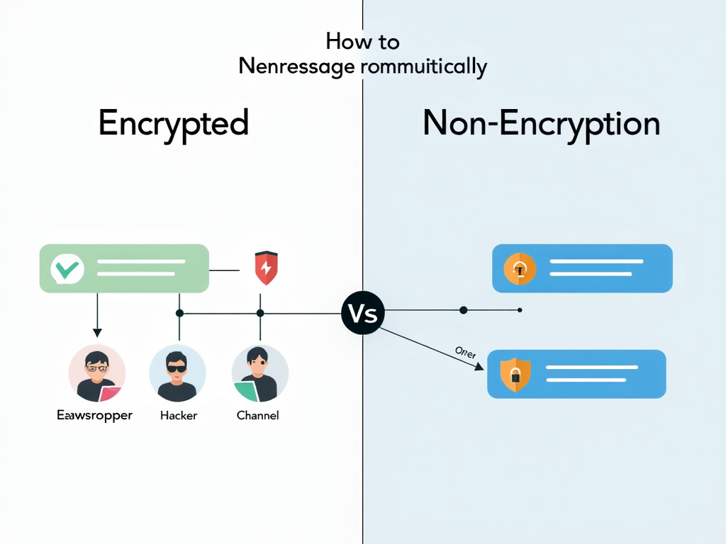 Comparison of encrypted vs. non-encrypted communication.