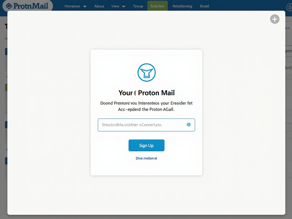 Proton Mail homepage with sign up button.