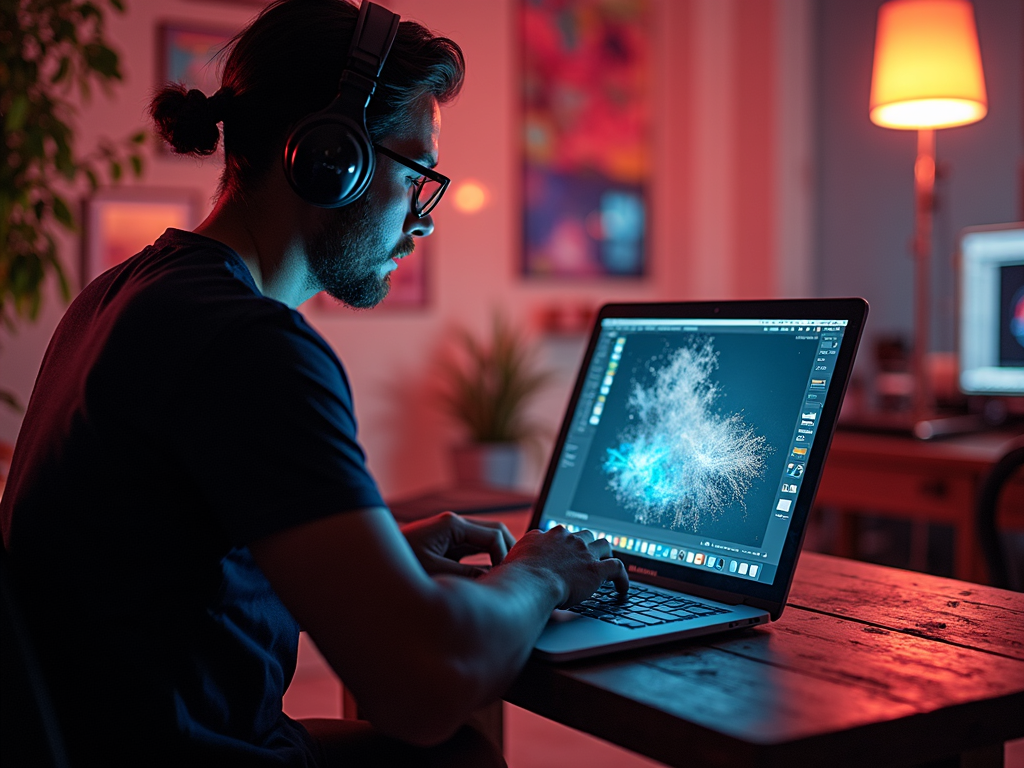 Artist using privacy-focused creative tools