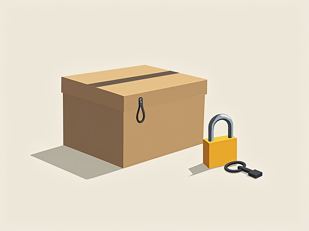 Locked box and key symbolizing encryption