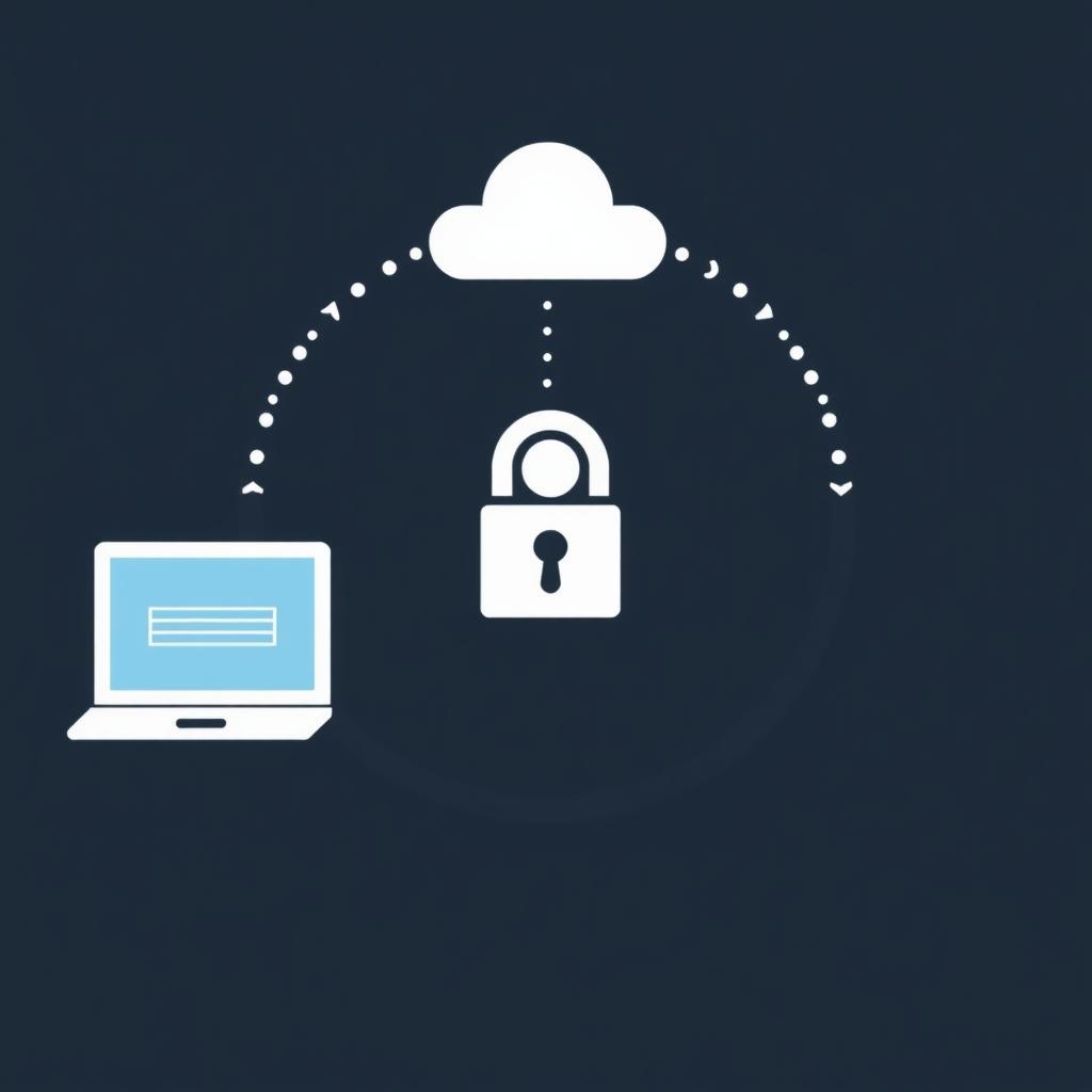 Illustration of a VPN connection securing data.