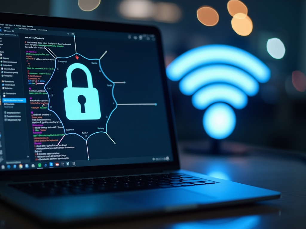 Locked laptop symbolizing device security