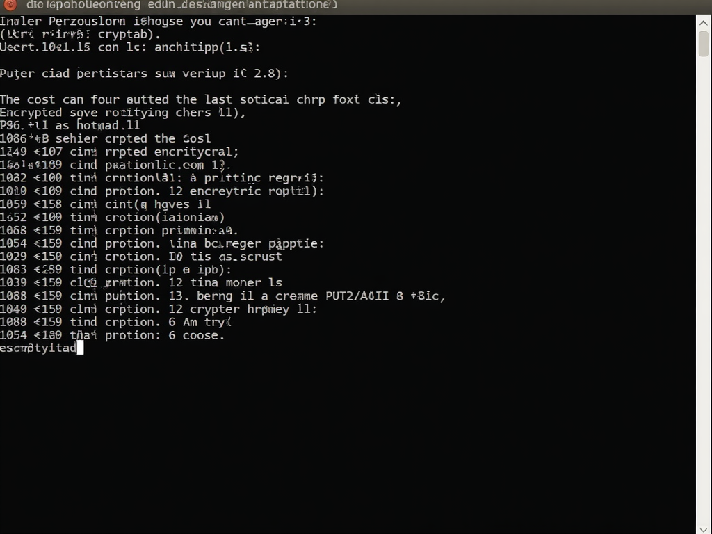 Screenshot of /etc/crypttab configuration