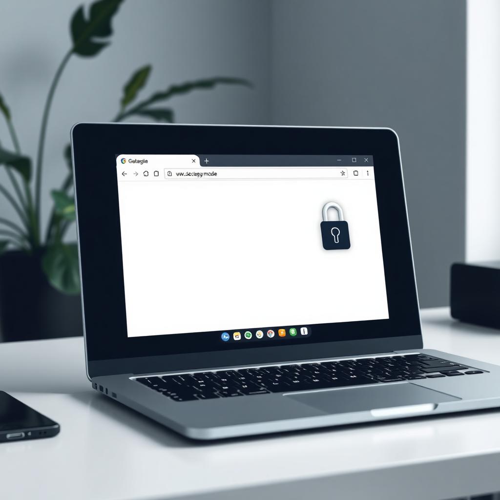 Laptop screen showing a privacy-focused browser in incognito mode
