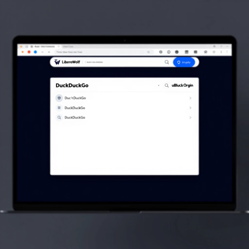 Screenshot of LibreWolf browser interface highlighting privacy features