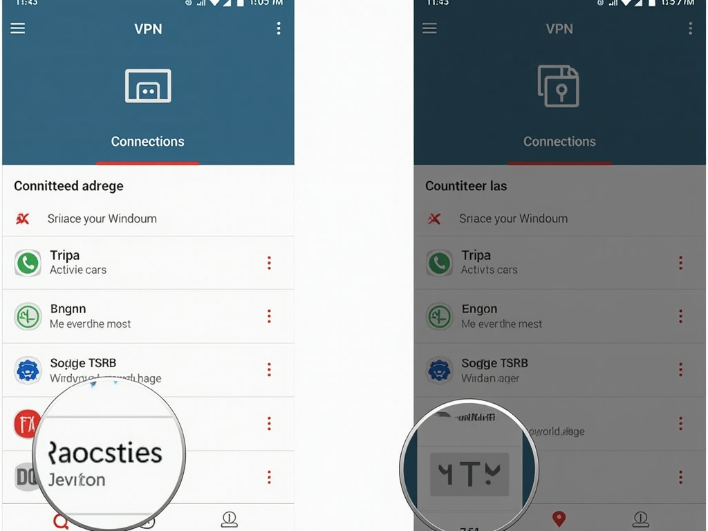 VPN app on a smartphone
