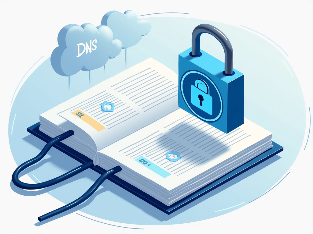 Phonebook with a lock symbol representing DNSSEC security