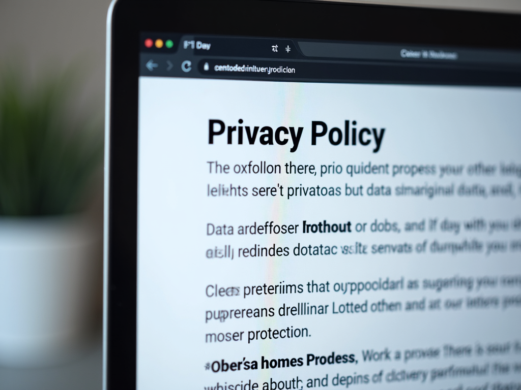 Privacy policy on a creative tool’s screen.