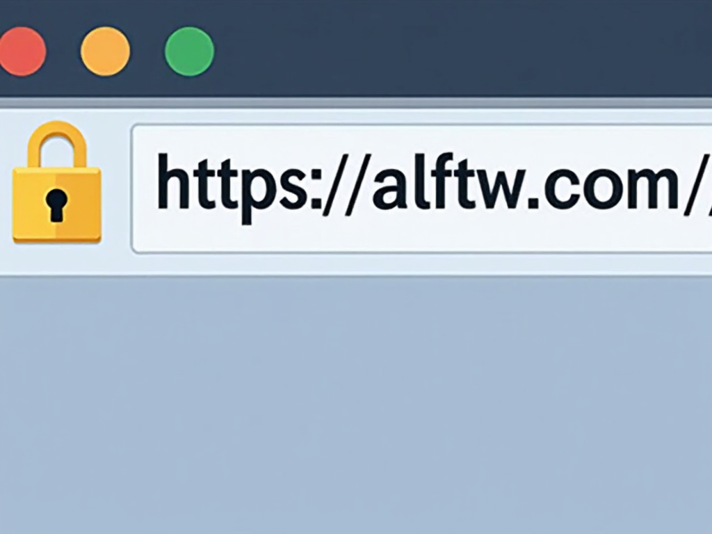 Browser screenshot with HTTPS lock icon highlighted.