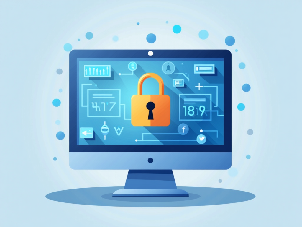 Padlock on a computer screen representing online privacy