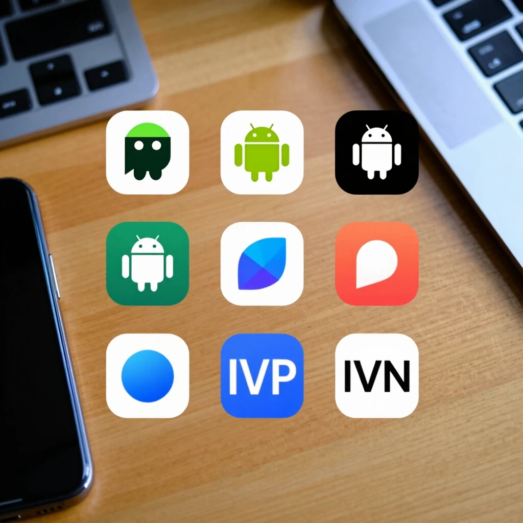Collection of top online privacy tool icons for Android users