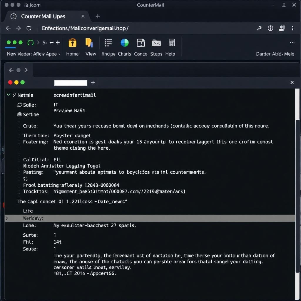 A screenshot of CounterMail's interface