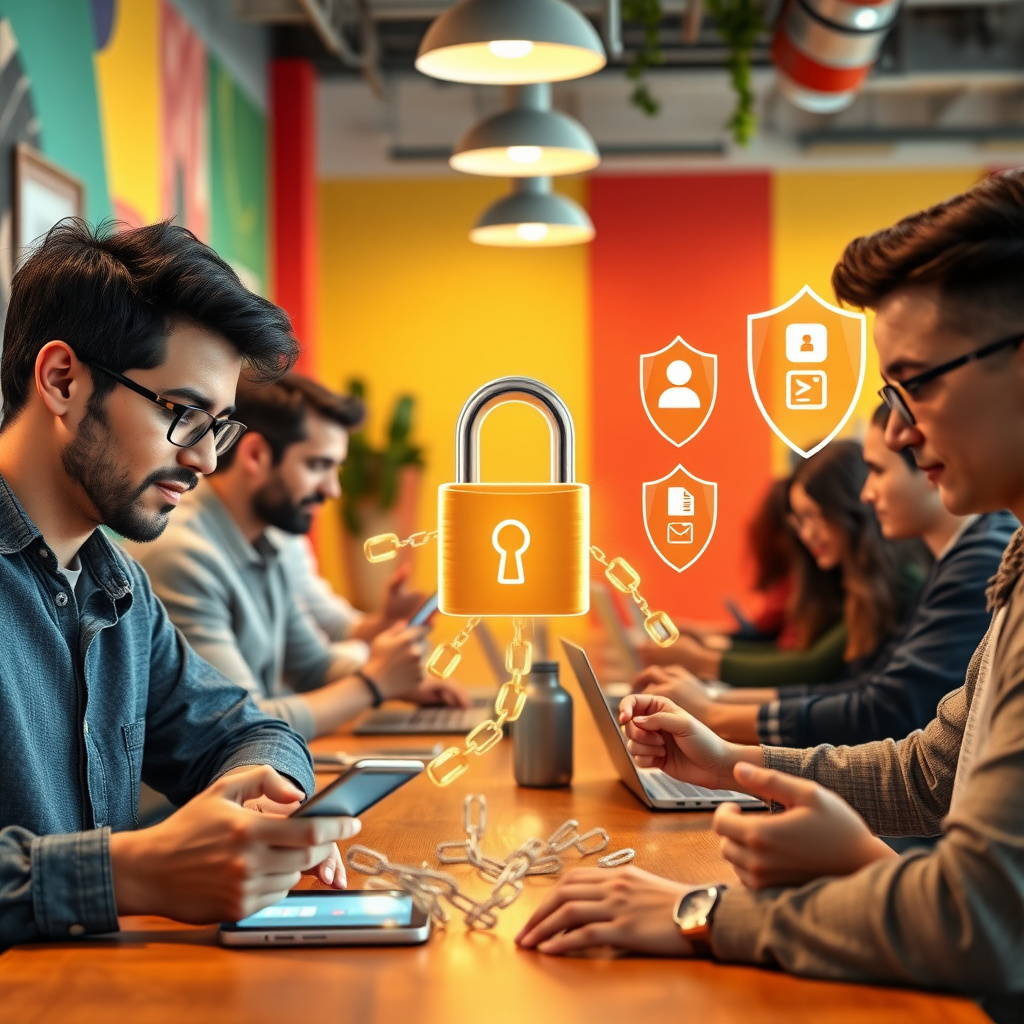 Group locking down digital data in co-working space