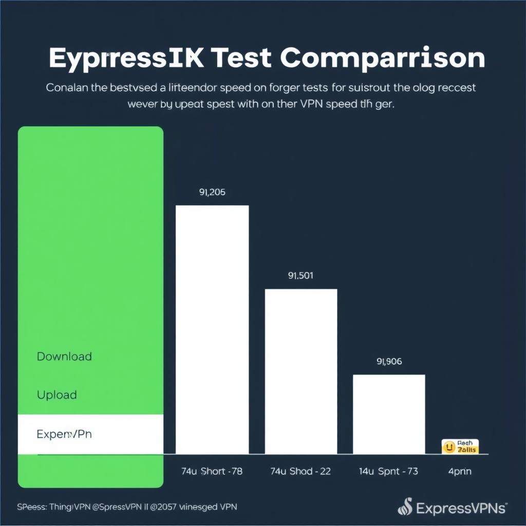 ExpressVPN speed test comparison chart.