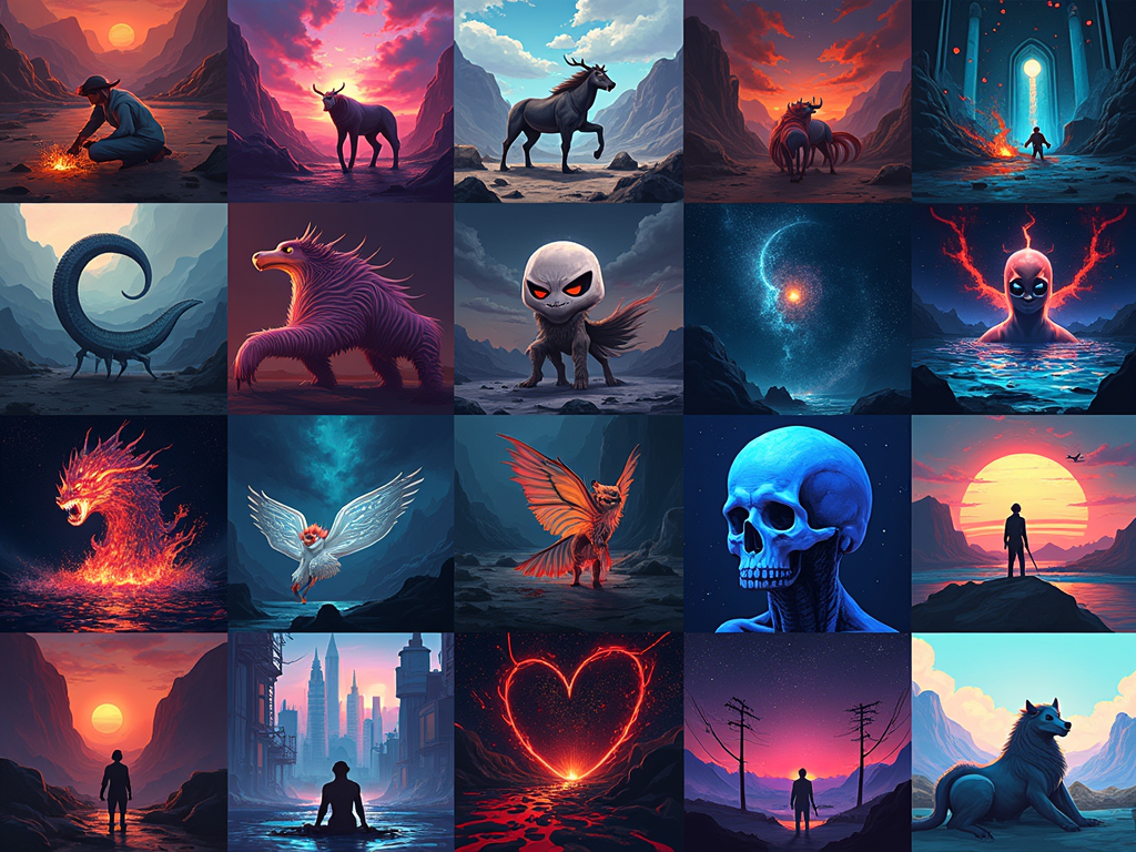 Gallery of AI-assisted digital art.