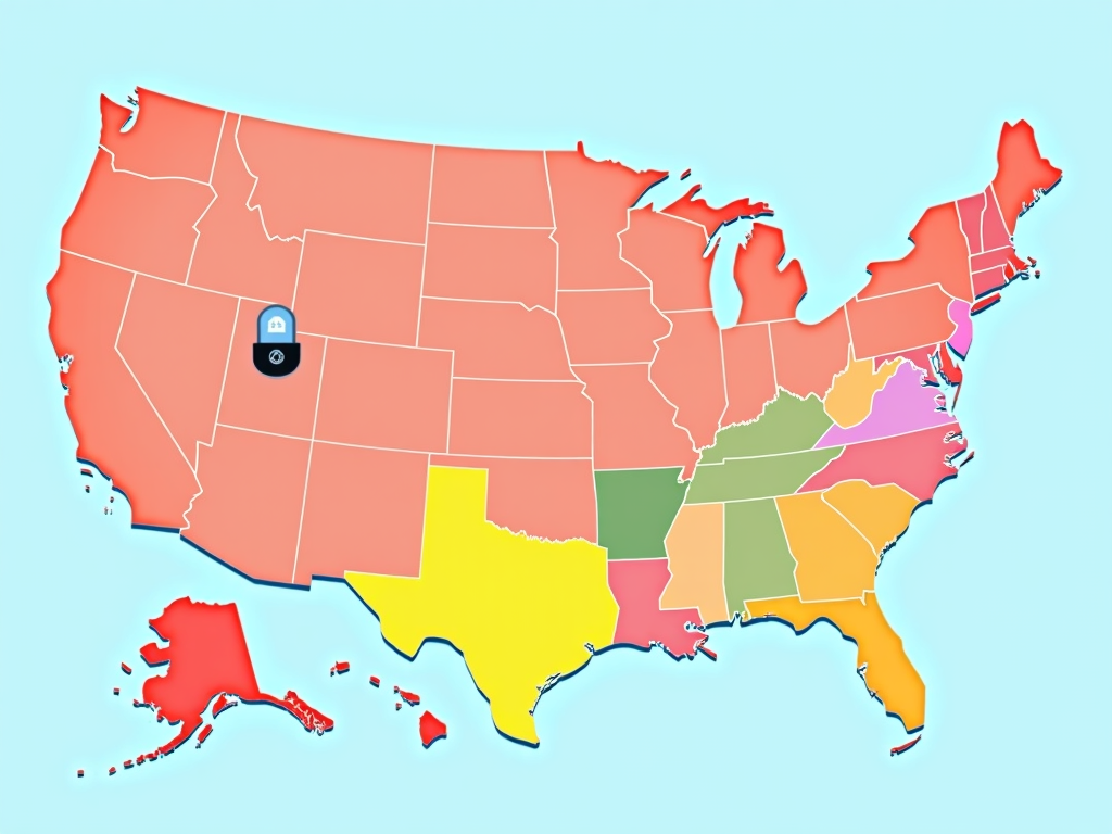 Map of U.S. states with privacy laws in 2025