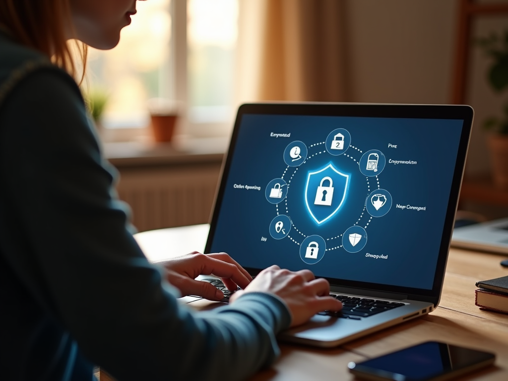 A user browsing securely with online privacy tools