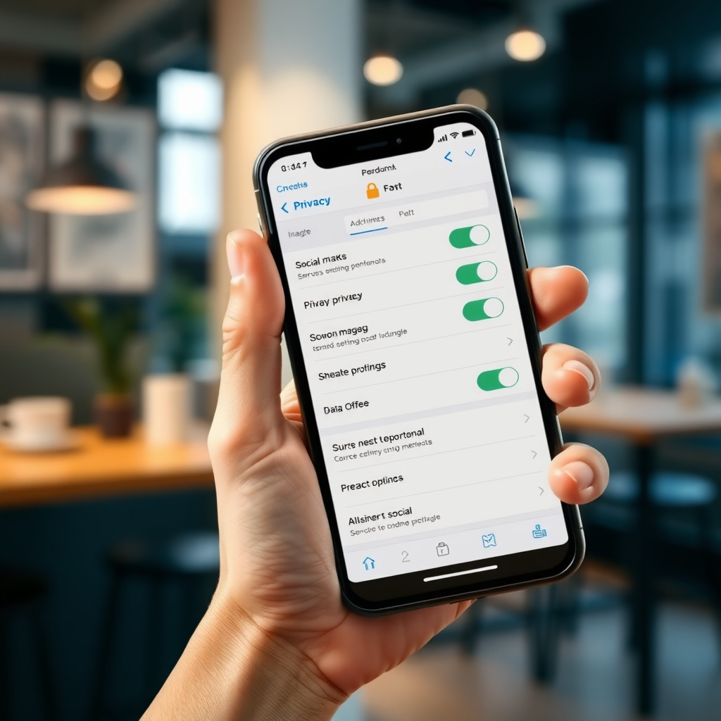 Adjusting social media privacy settings on phone
