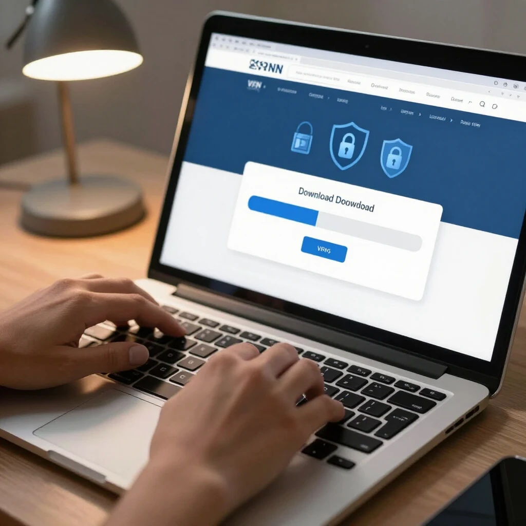 Installing VPN software on a laptop for enhanced privacy