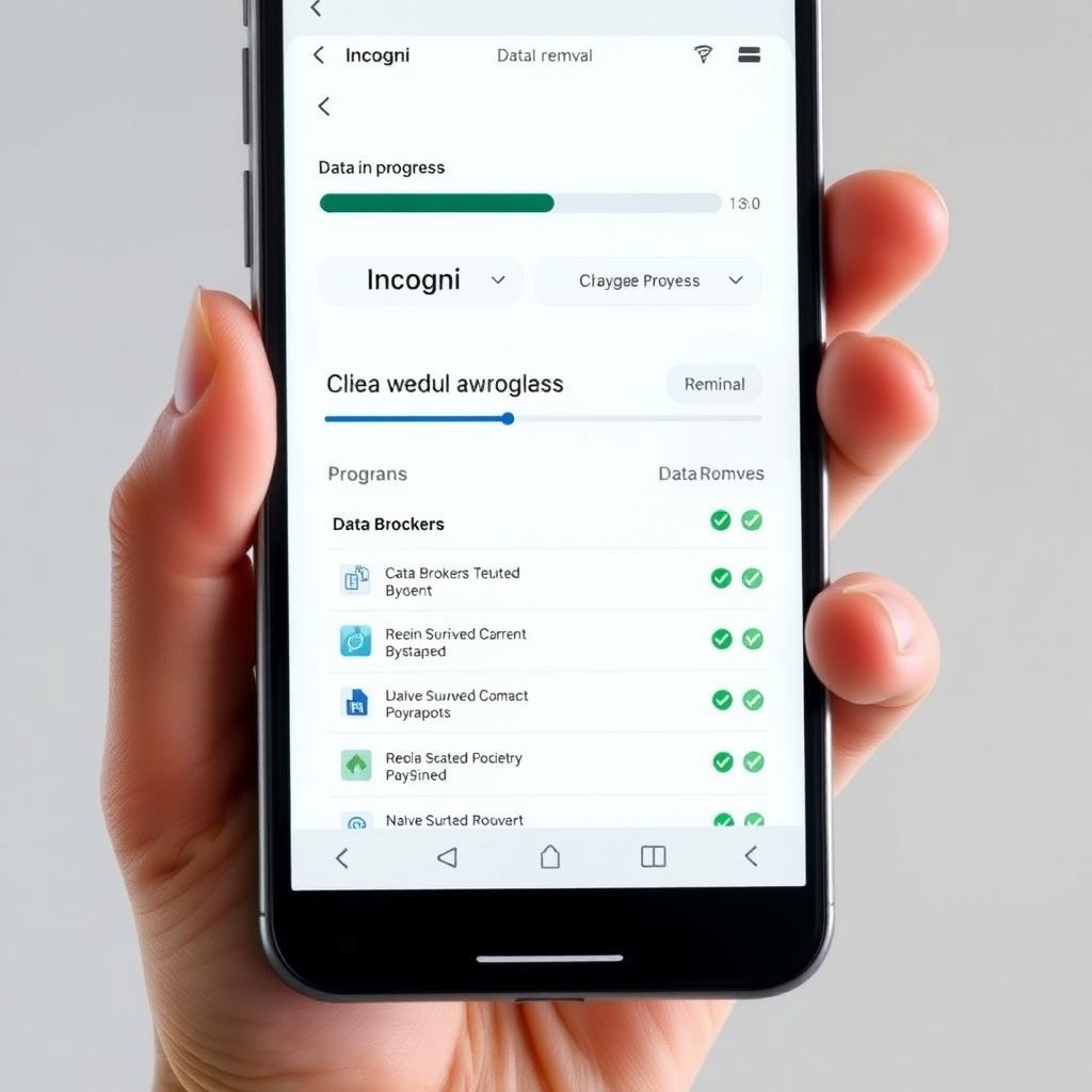 Smartphone displaying Incogni’s data removal dashboard