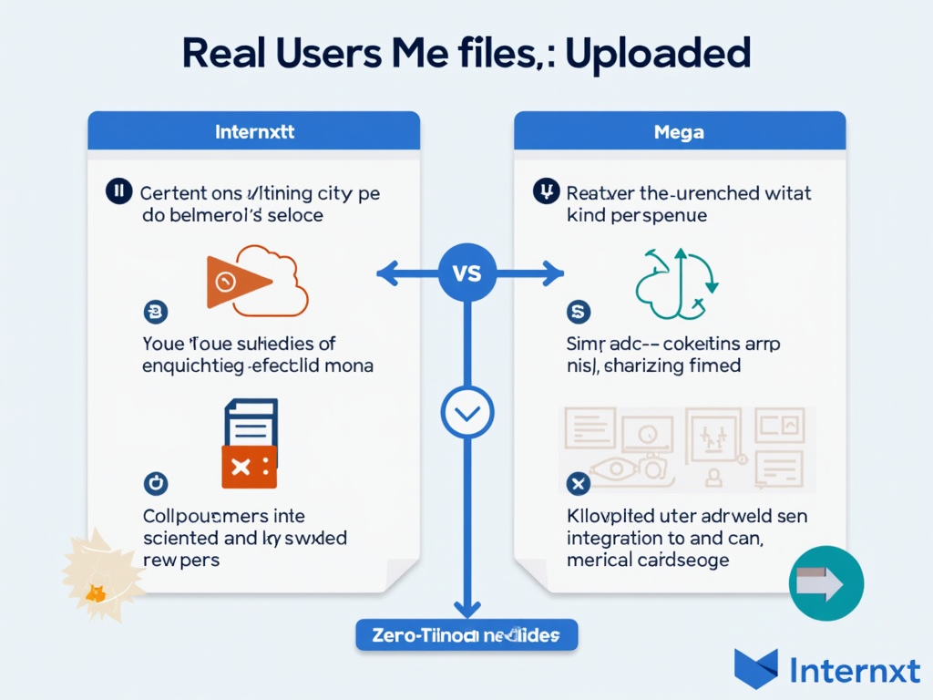 Internxt vs Mega encryption process infographic