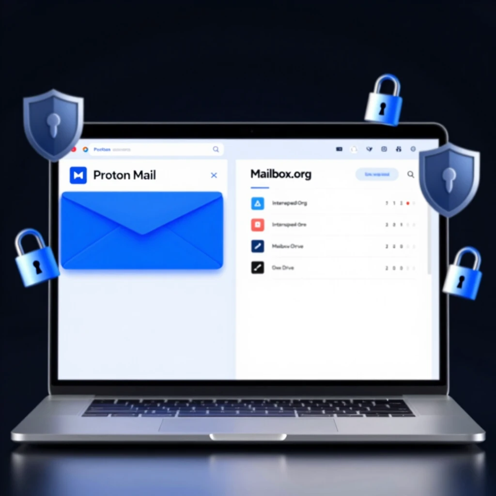 Visual comparison of Proton Mail and Mailbox.org interfaces