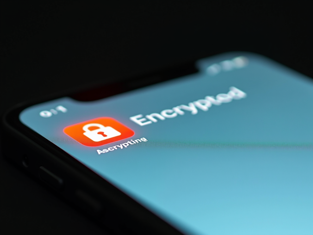 Encrypted messaging app on a smartphone